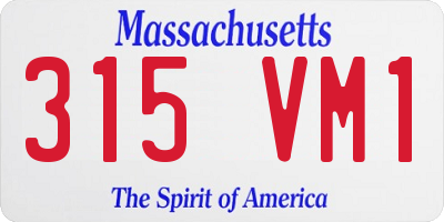 MA license plate 315VM1