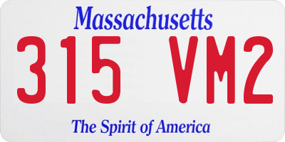MA license plate 315VM2