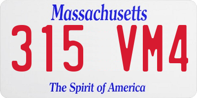 MA license plate 315VM4