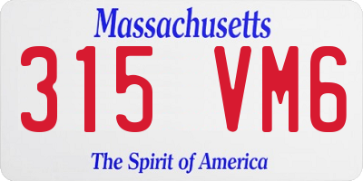 MA license plate 315VM6