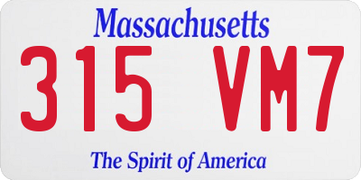 MA license plate 315VM7