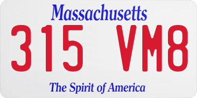 MA license plate 315VM8