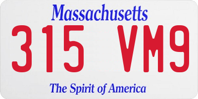 MA license plate 315VM9