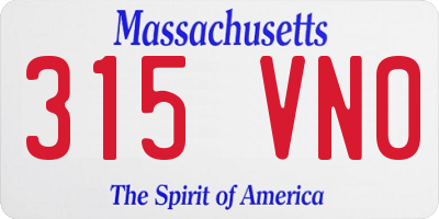 MA license plate 315VN0