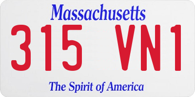MA license plate 315VN1