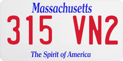 MA license plate 315VN2