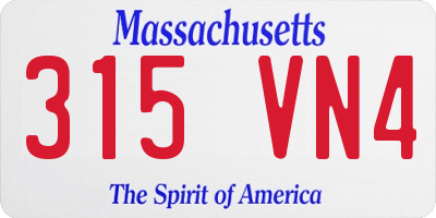 MA license plate 315VN4