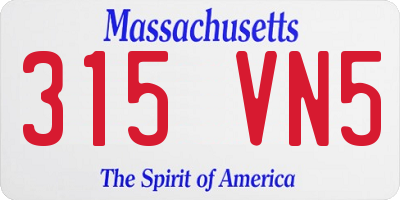 MA license plate 315VN5
