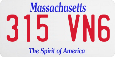 MA license plate 315VN6