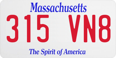 MA license plate 315VN8