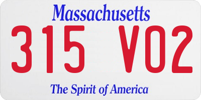 MA license plate 315VO2