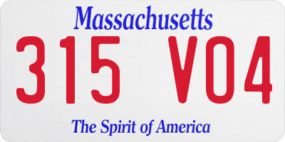 MA license plate 315VO4