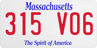MA license plate 315VO6