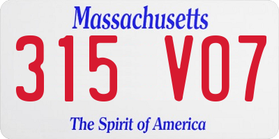 MA license plate 315VO7