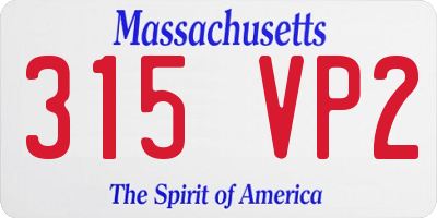 MA license plate 315VP2