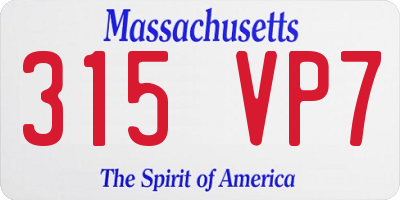 MA license plate 315VP7