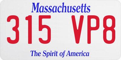 MA license plate 315VP8