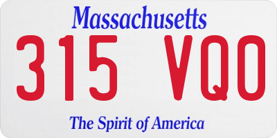 MA license plate 315VQ0