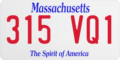 MA license plate 315VQ1