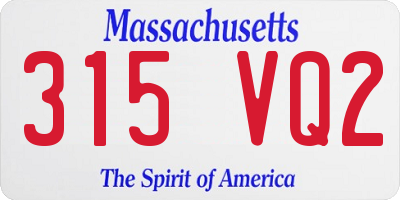 MA license plate 315VQ2