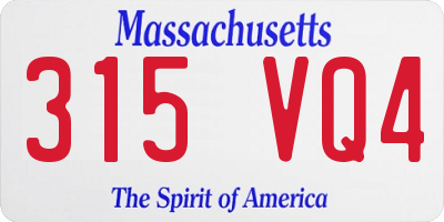 MA license plate 315VQ4