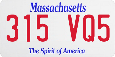 MA license plate 315VQ5