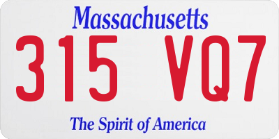 MA license plate 315VQ7