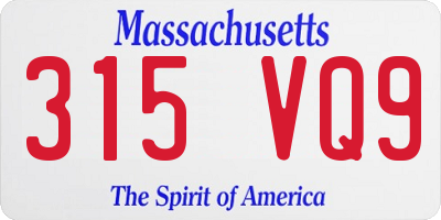 MA license plate 315VQ9