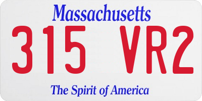 MA license plate 315VR2