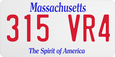 MA license plate 315VR4