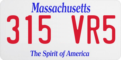 MA license plate 315VR5