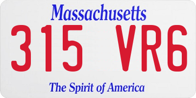 MA license plate 315VR6
