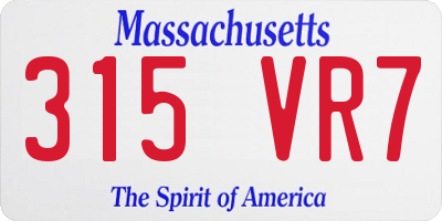 MA license plate 315VR7
