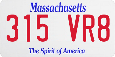 MA license plate 315VR8