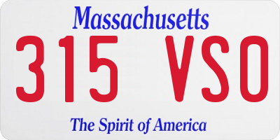 MA license plate 315VS0