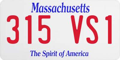 MA license plate 315VS1