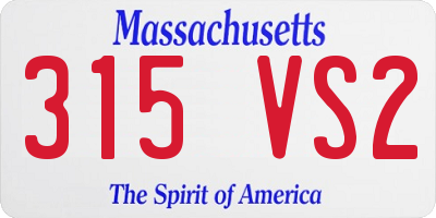 MA license plate 315VS2