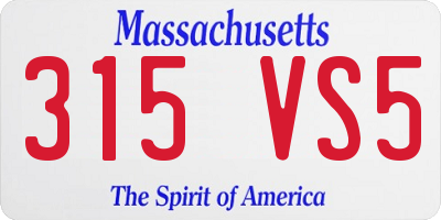 MA license plate 315VS5