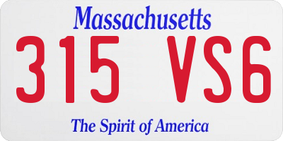 MA license plate 315VS6