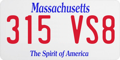 MA license plate 315VS8