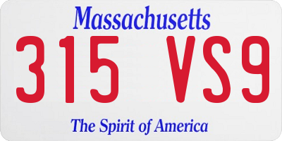 MA license plate 315VS9