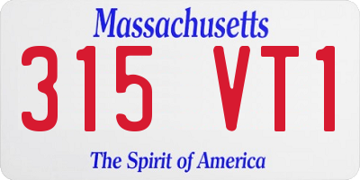 MA license plate 315VT1