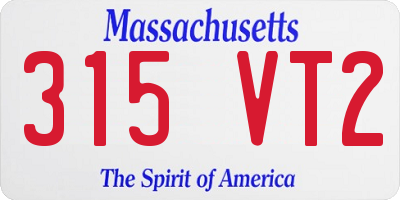 MA license plate 315VT2