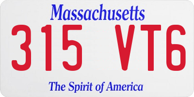 MA license plate 315VT6