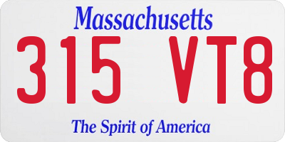 MA license plate 315VT8