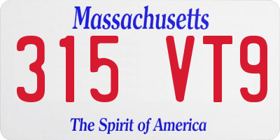 MA license plate 315VT9