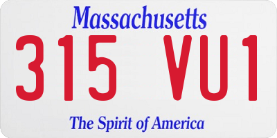 MA license plate 315VU1