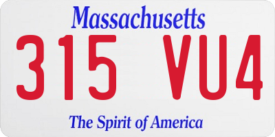 MA license plate 315VU4