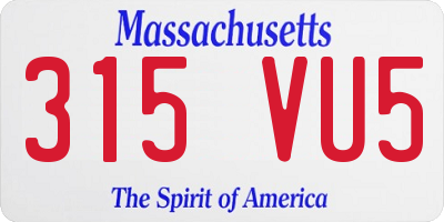 MA license plate 315VU5