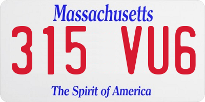 MA license plate 315VU6